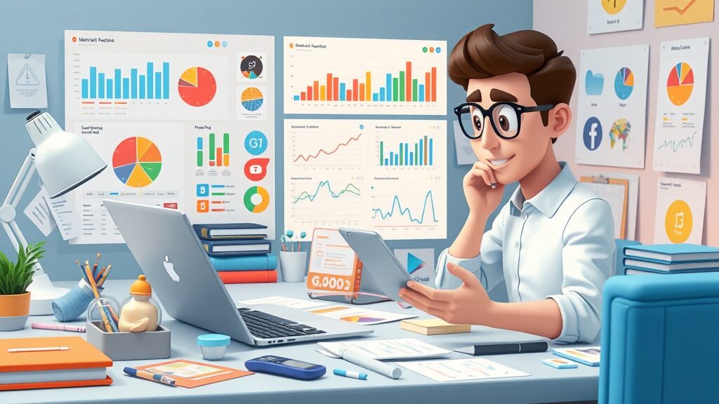 Marketing dashboard with digital tools managing local content campaigns