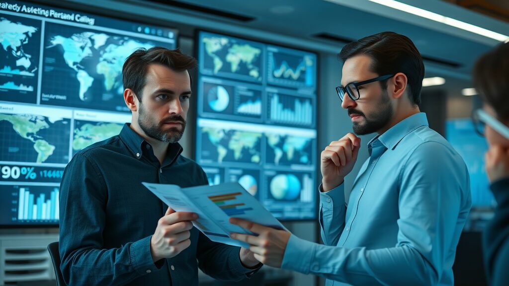 Marketing team analyzing buyer demographics with local market insights - local content marketing strategy